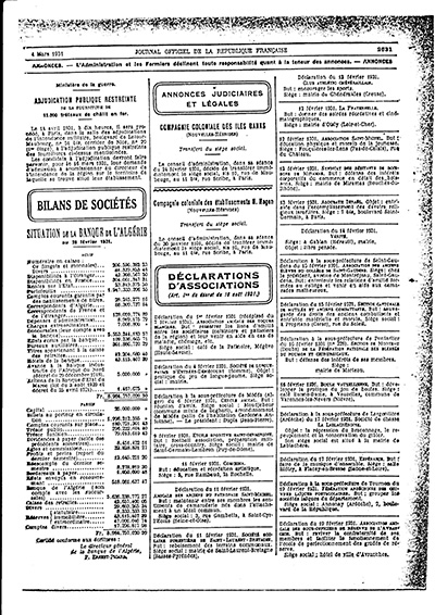 1931Le 19 février, déclaration d’existence à la sous-préfecture de Tournon.